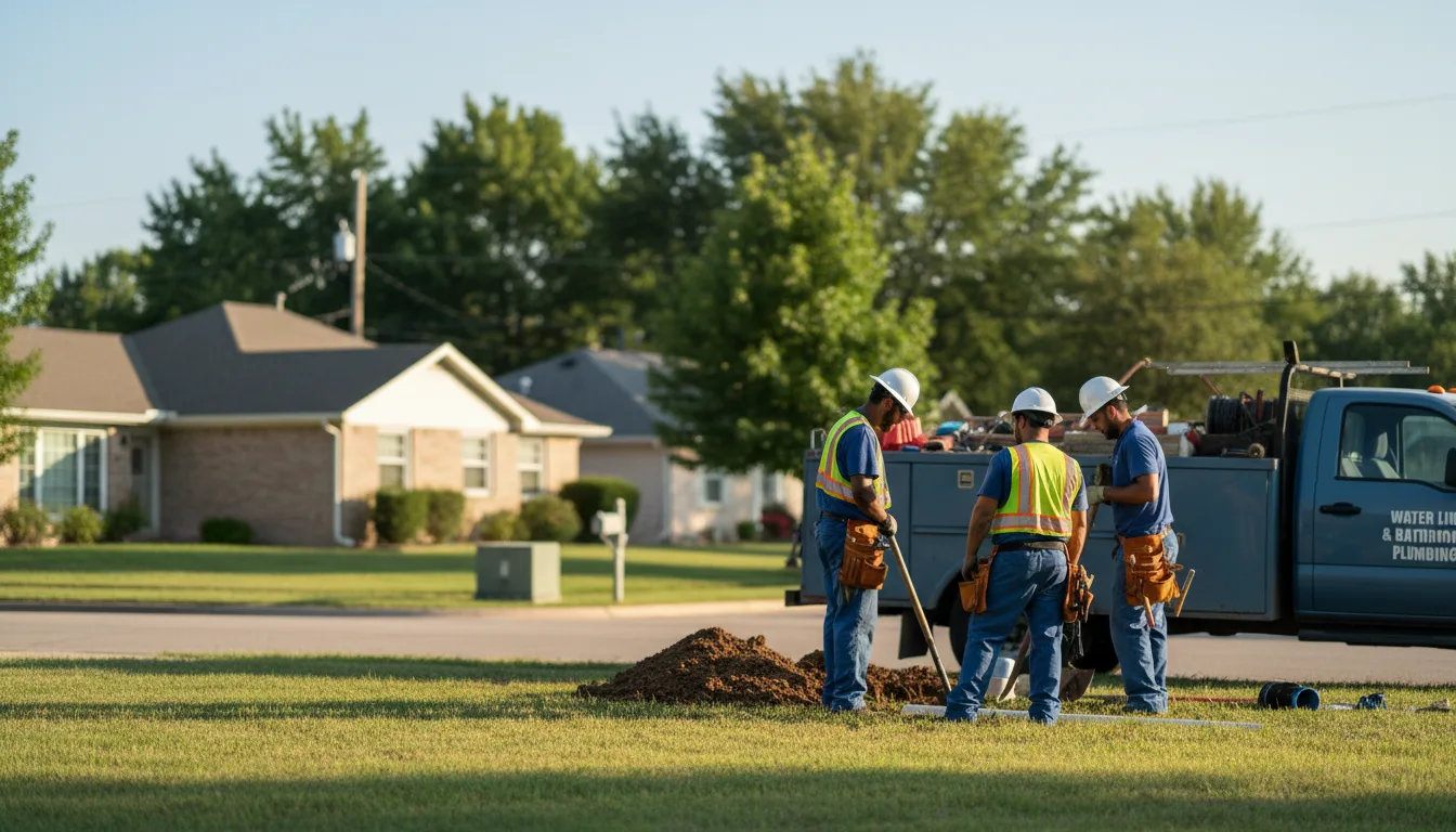 Residential water line and bathroom plumbing service in Markleville, IN